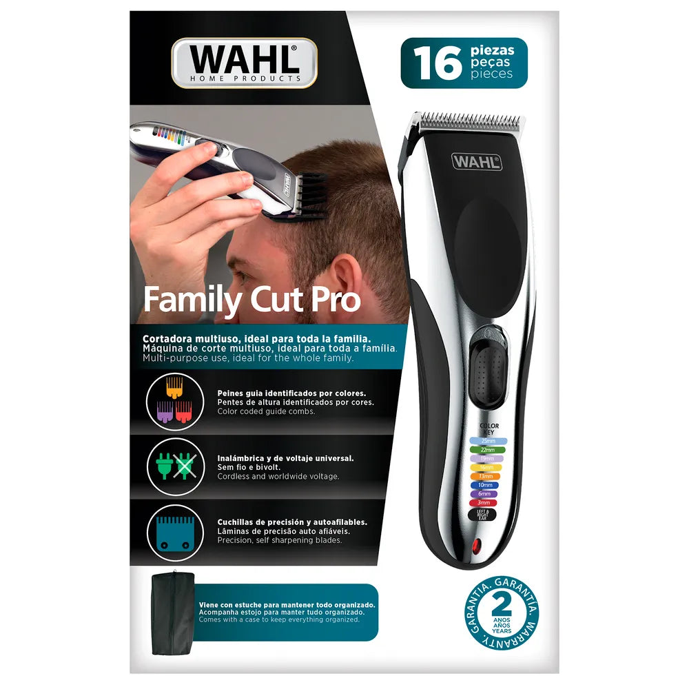 Máquina de Cortar Cabelo Family Pro Cut Sem Fio Bivolt Wahl - FAMILY PRO CUT